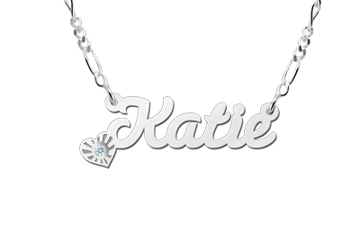 Silver name necklace, model Katie