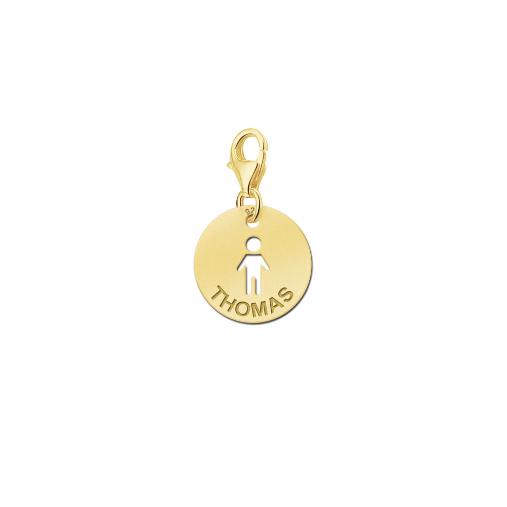 Gold plated baby boy name charm